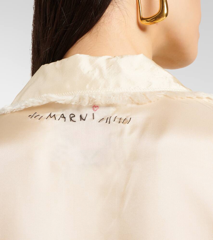 Marni Printed Satin Shirt In White