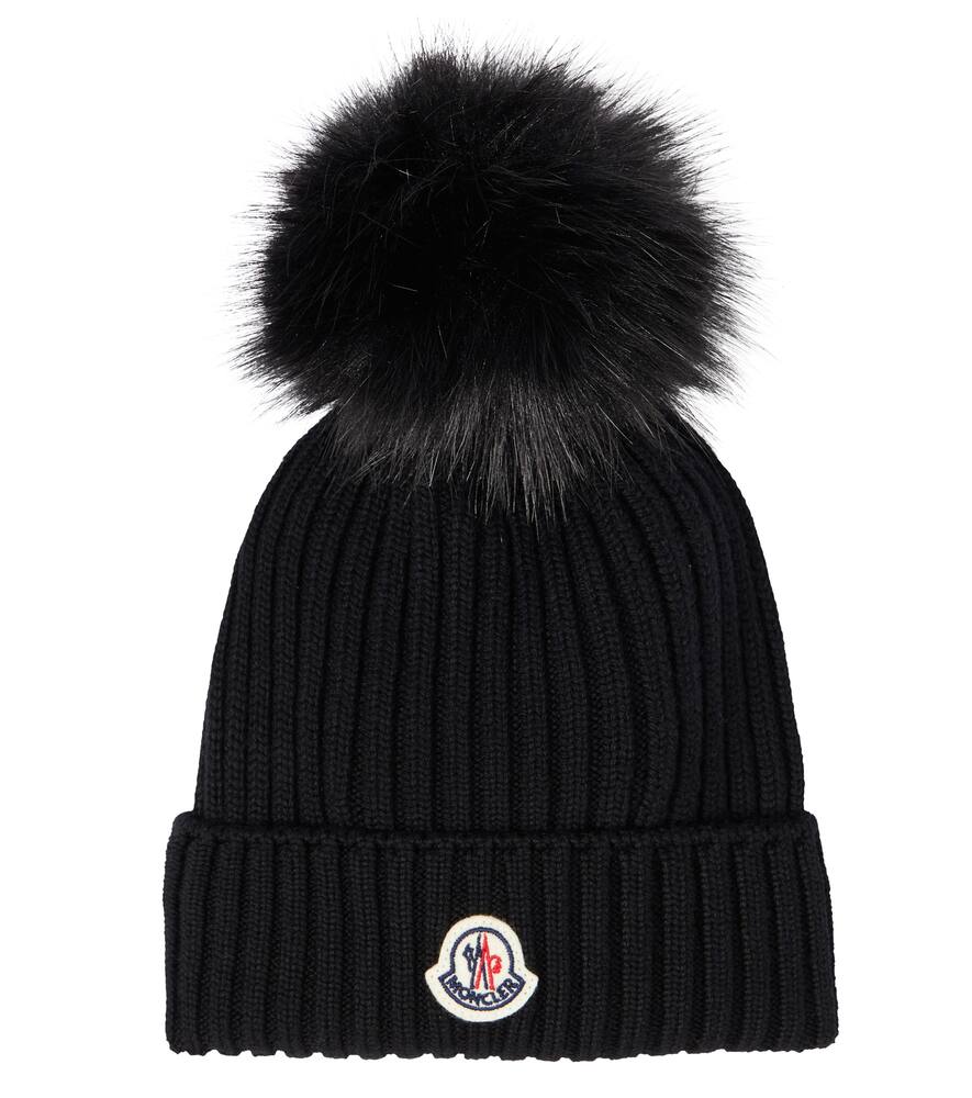 Moncler Enfant Logo virgin wool beanie