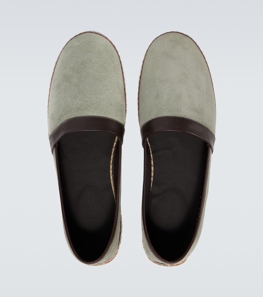 Manolo Blahnik Nerano Suede Espadrilles In Grün