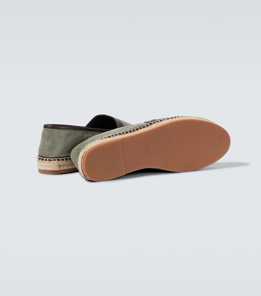 Manolo Blahnik Nerano Suede Espadrilles In Grün