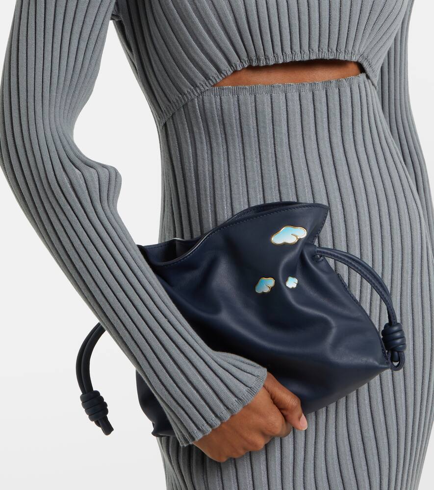 Loewe Flamenco Mini Leather Clutch In Blue