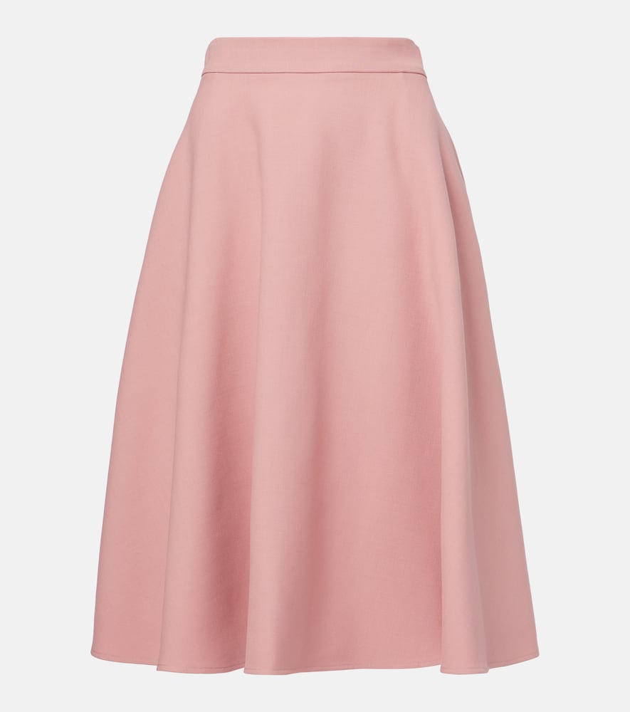 Dolce & Gabbana Virgin Wool Midi Skirt In Pink
