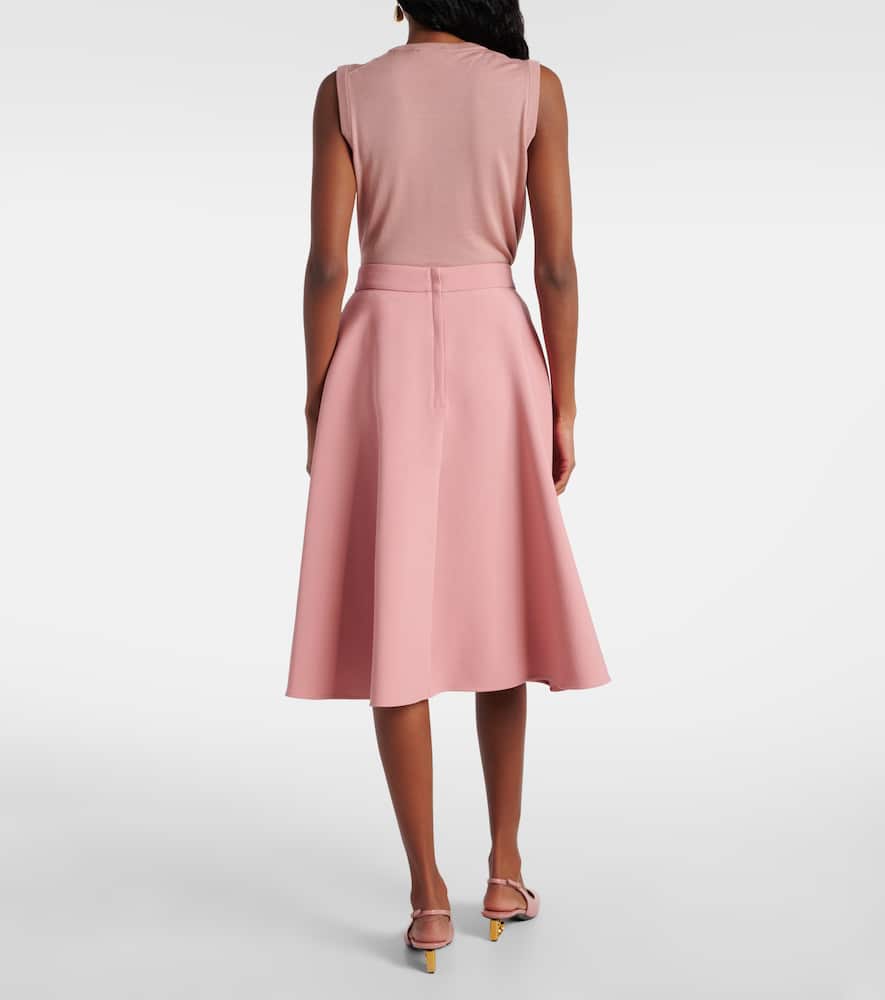 Dolce & Gabbana Virgin Wool Midi Skirt In Pink