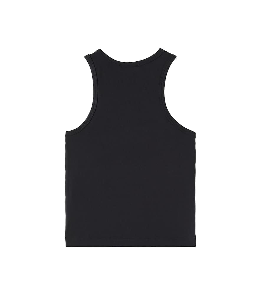 Balmain Logo Cotton Jersey Tank Top In Schwarz