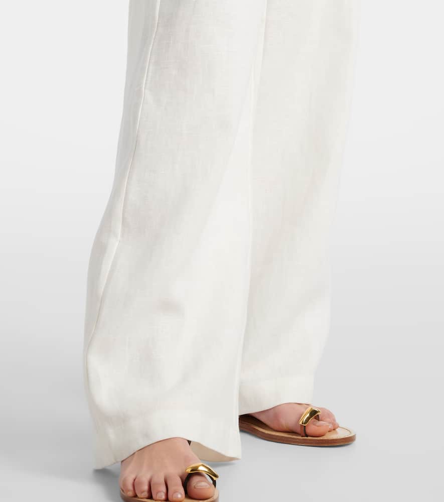 FAITHFULL HIGH-RISE LINEN WIDE-LEG PANTS