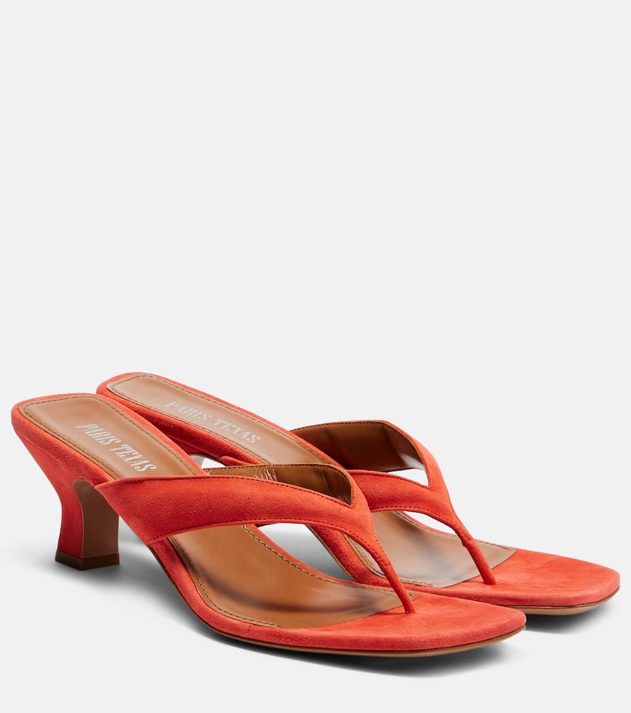 Paris Texas Portofino 55 Suede Thong Sandals In Red