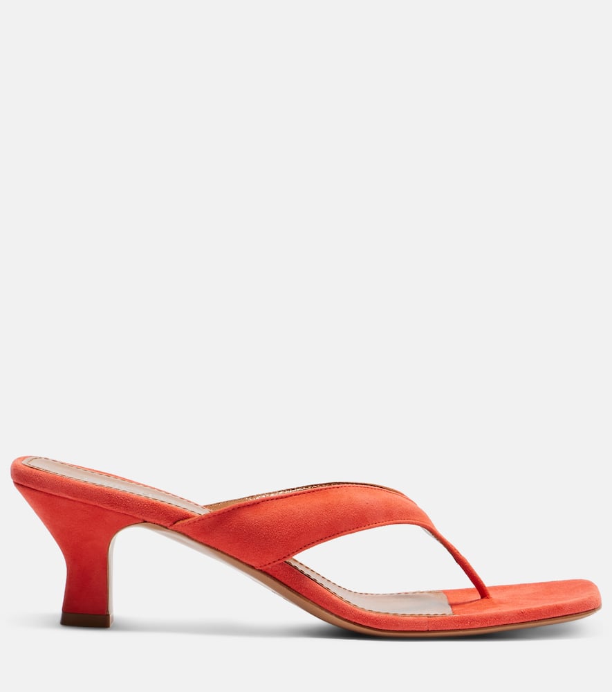 Paris Texas Portofino 55 Suede Thong Sandals In Red