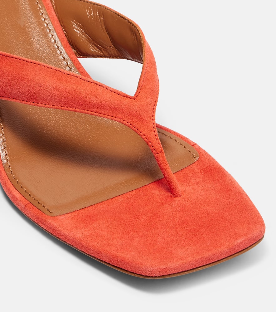 Paris Texas Portofino 55 Suede Thong Sandals In Red