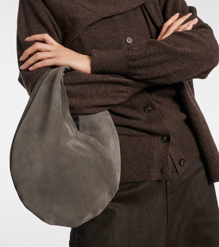 Aesther Ekme Ora Mini Suede Shoulder Bag In Gray