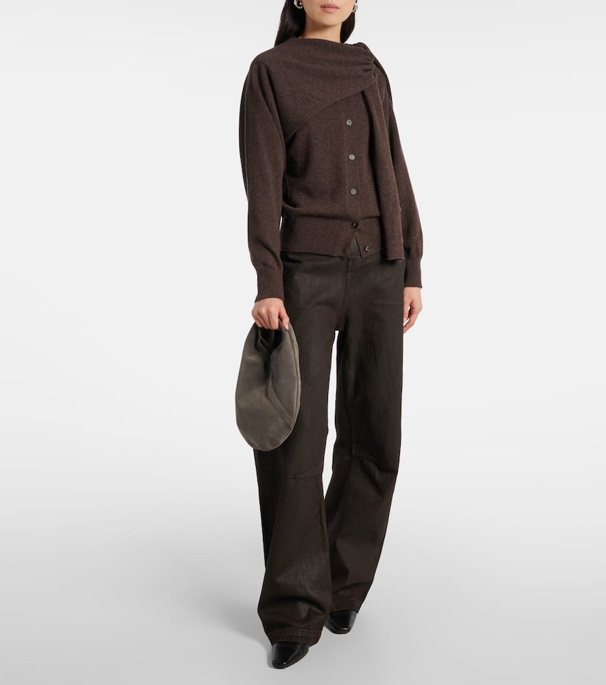 Aesther Ekme Ora Mini Suede Shoulder Bag In Gray
