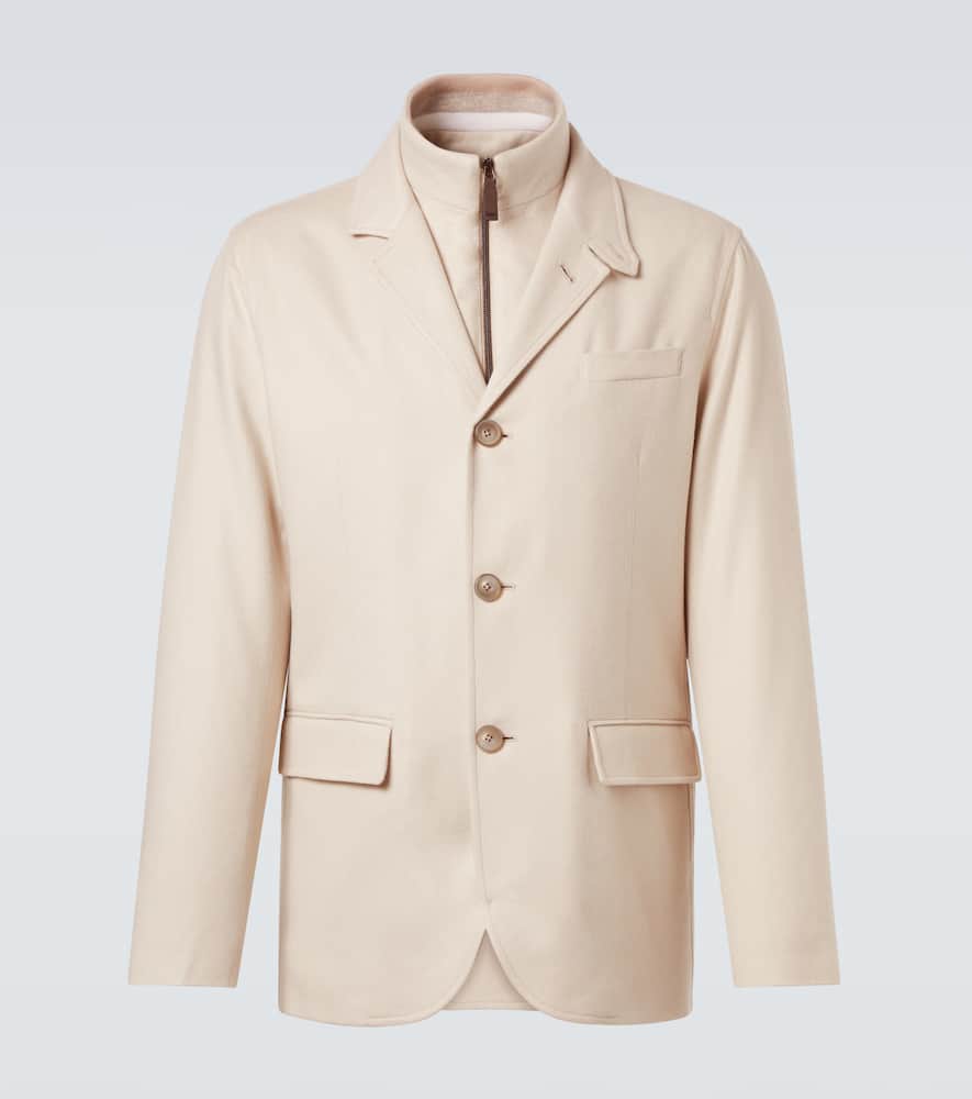 Layered silk and cashmere blazer