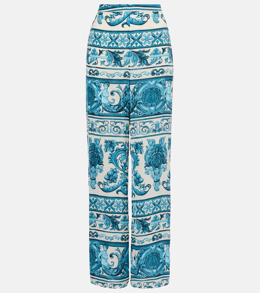 Printed wide-leg pants
