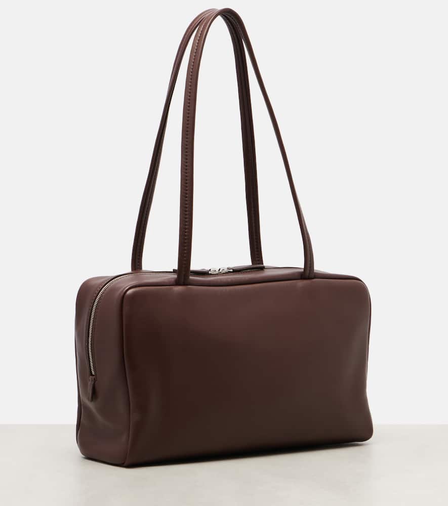 The Row Astra Leather Tote Bag In Brown