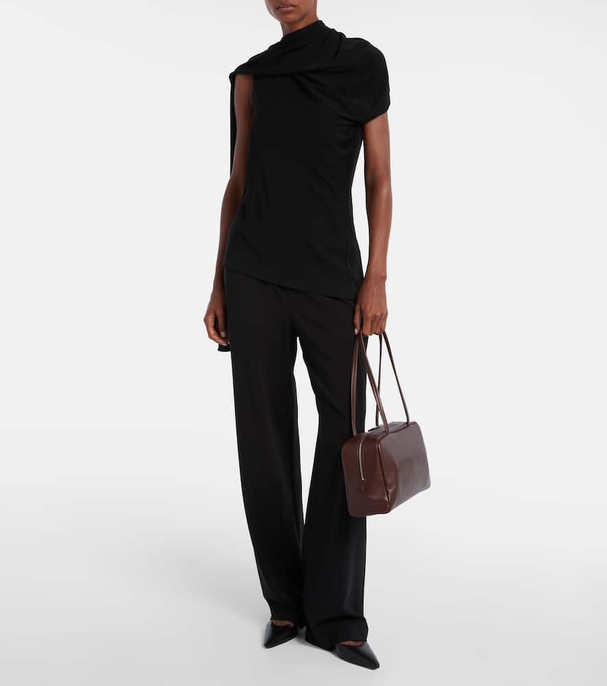 The Row Astra Leather Tote Bag In Brown