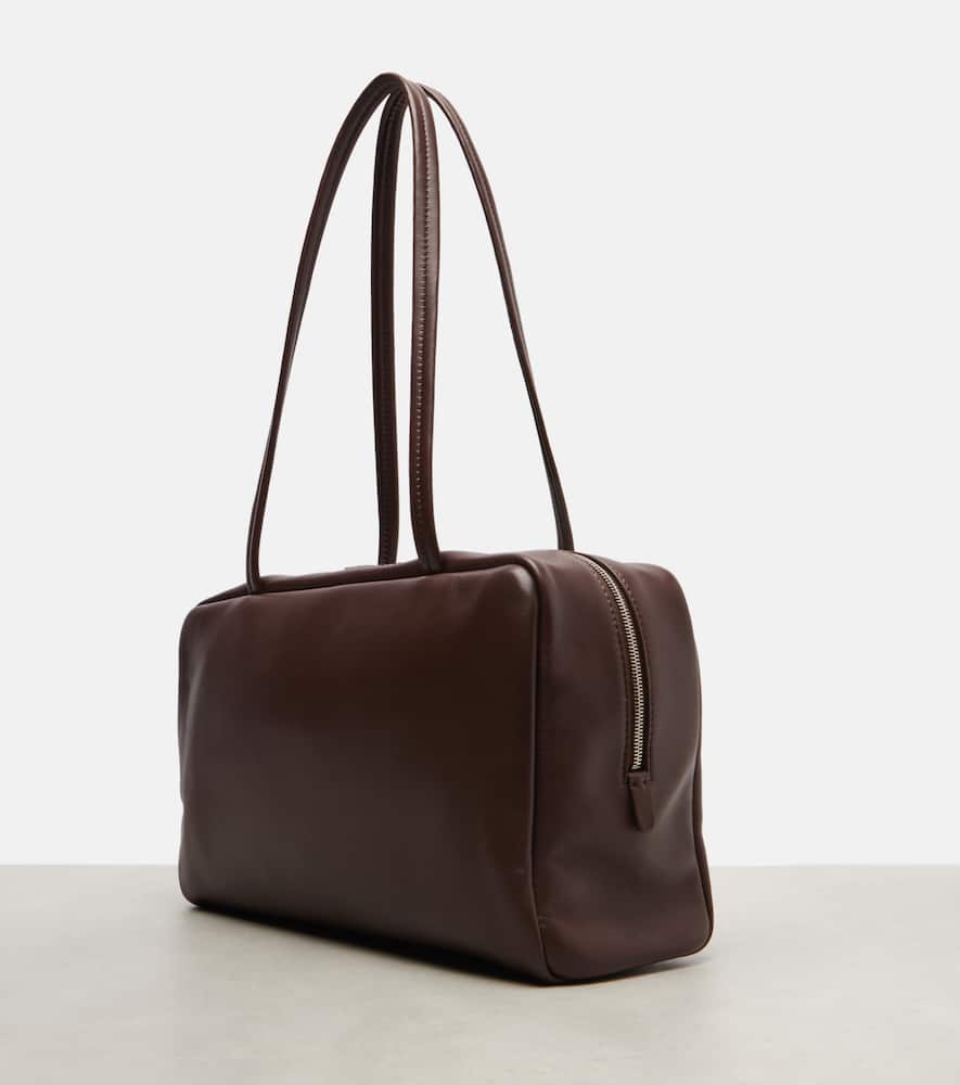 The Row Astra Leather Tote Bag In Brown