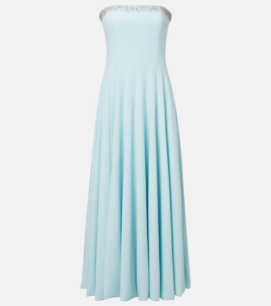 Costarellos Aldina Crystal-embellished Crêpe Midi Dress In Blue