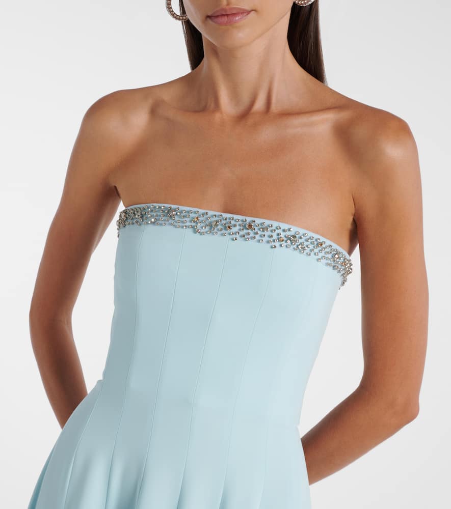 Costarellos Aldina Crystal-embellished Crêpe Midi Dress In Blue