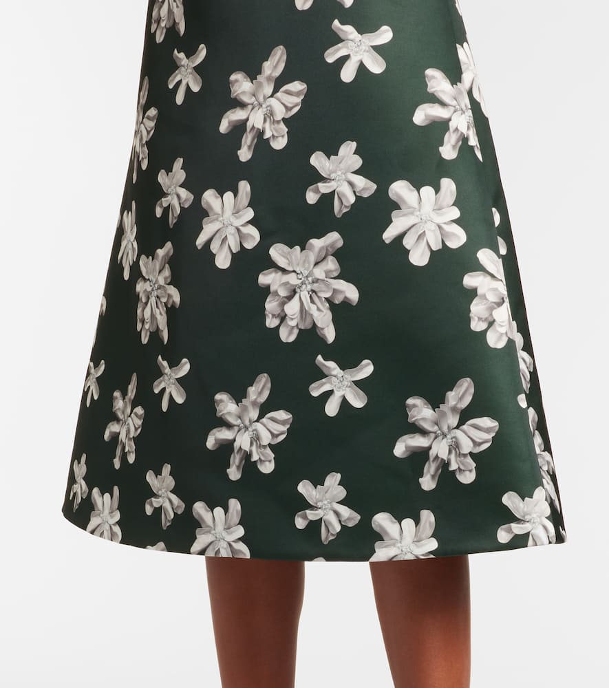 Emilia Wickstead Rumi Floral Genzianella Midi Dress In Green