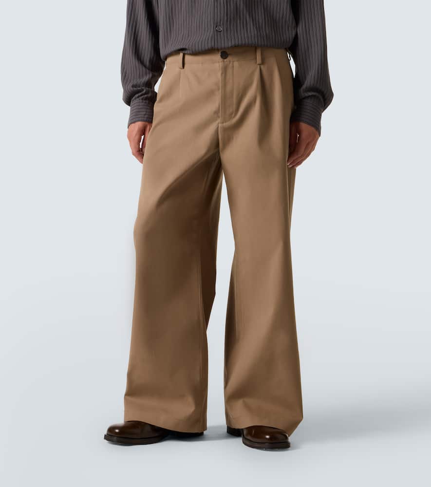 Our Legacy Bridge Cotton Twill Wide-leg Pants In Brown
