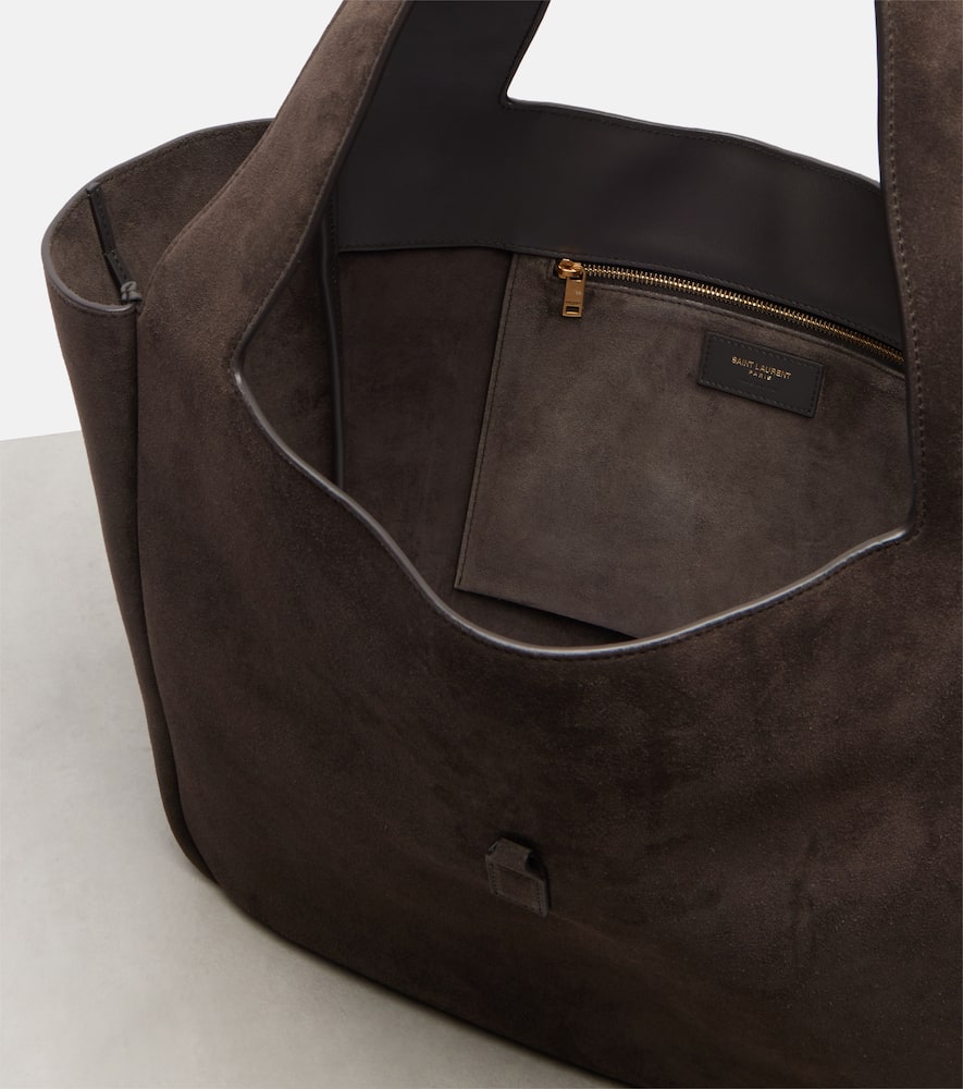 Saint Laurent Tote Bag Le 5 À 7 Bea Aus Veloursleder In Brown