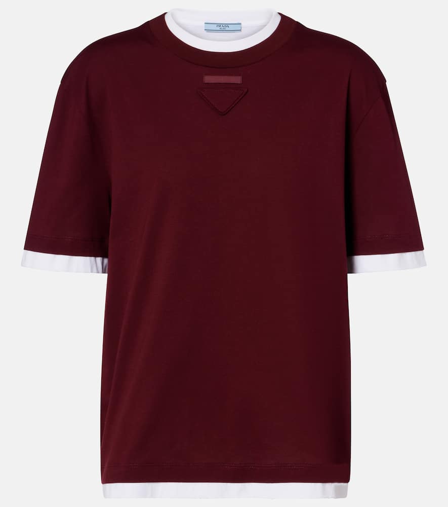 Layered cotton jersey T-shirt