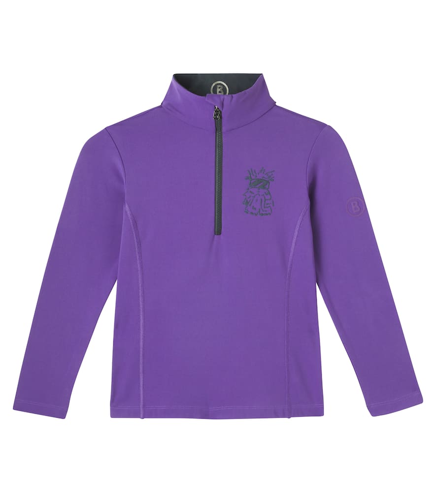 Bogner Ida Printed Half-zip Technical Top In Purple