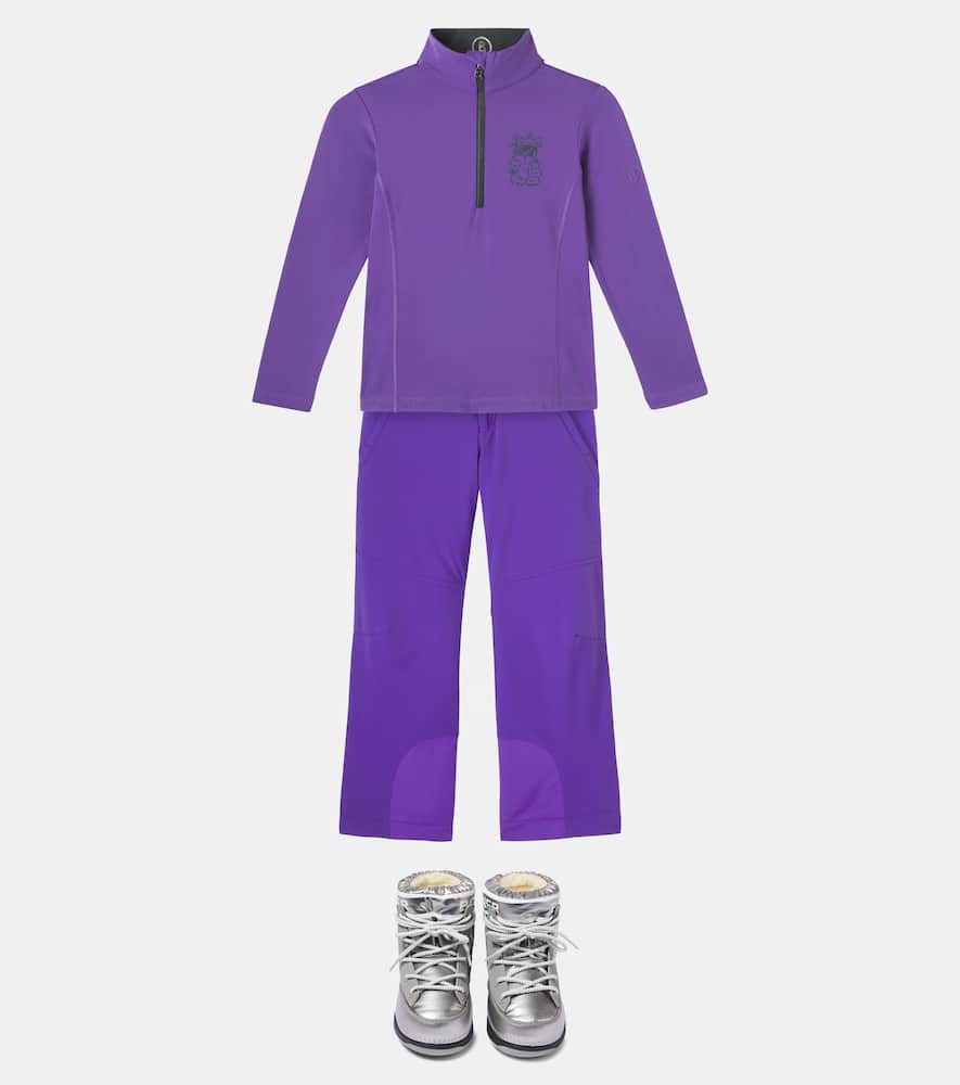 Bogner Ida Printed Half-zip Technical Top In Purple