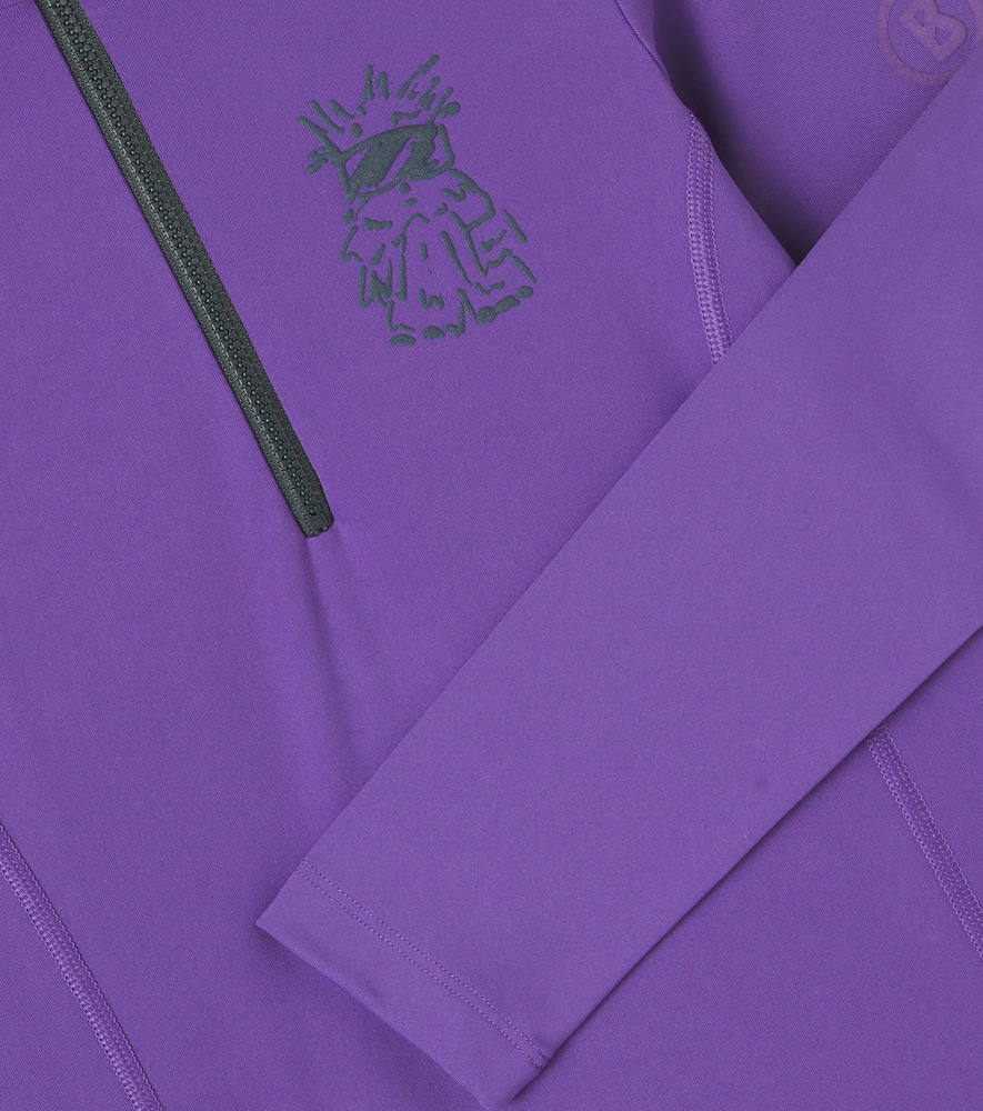 Bogner Ida Printed Half-zip Technical Top In Purple