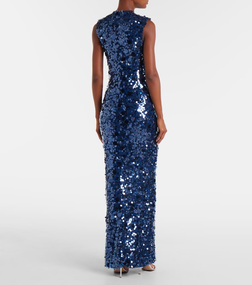 Carolina Herrera Sequined Gown In Blue