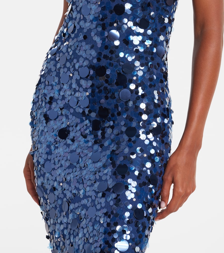 Carolina Herrera Sequined Gown In Blue