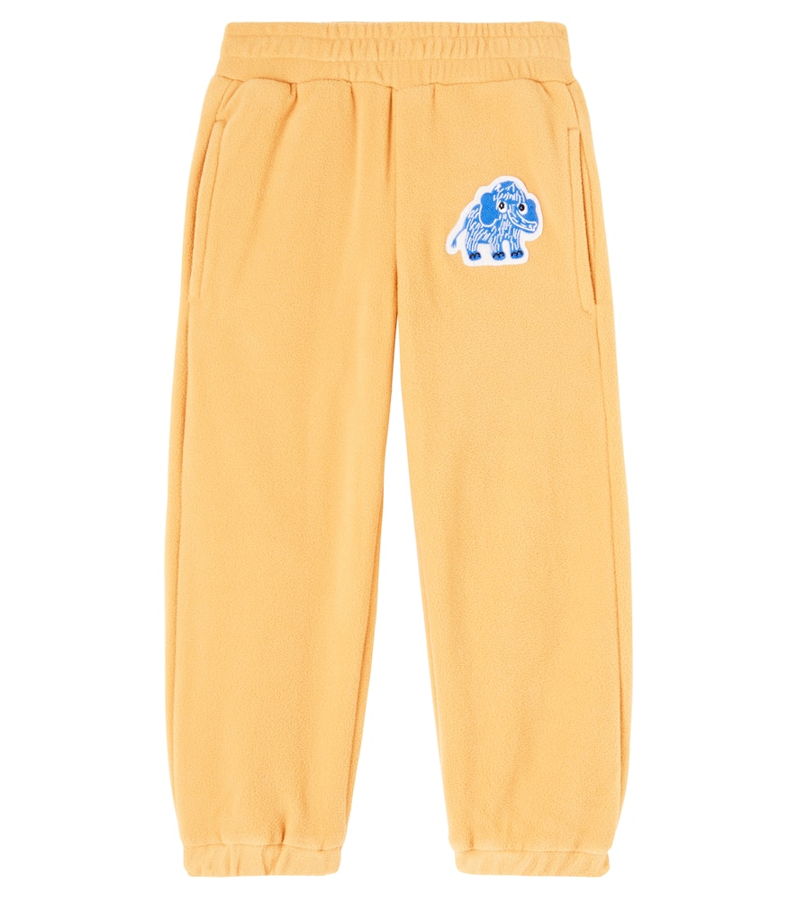 Mini Rodini Kids' Mammoth Fleece Sweatpants In Yellow