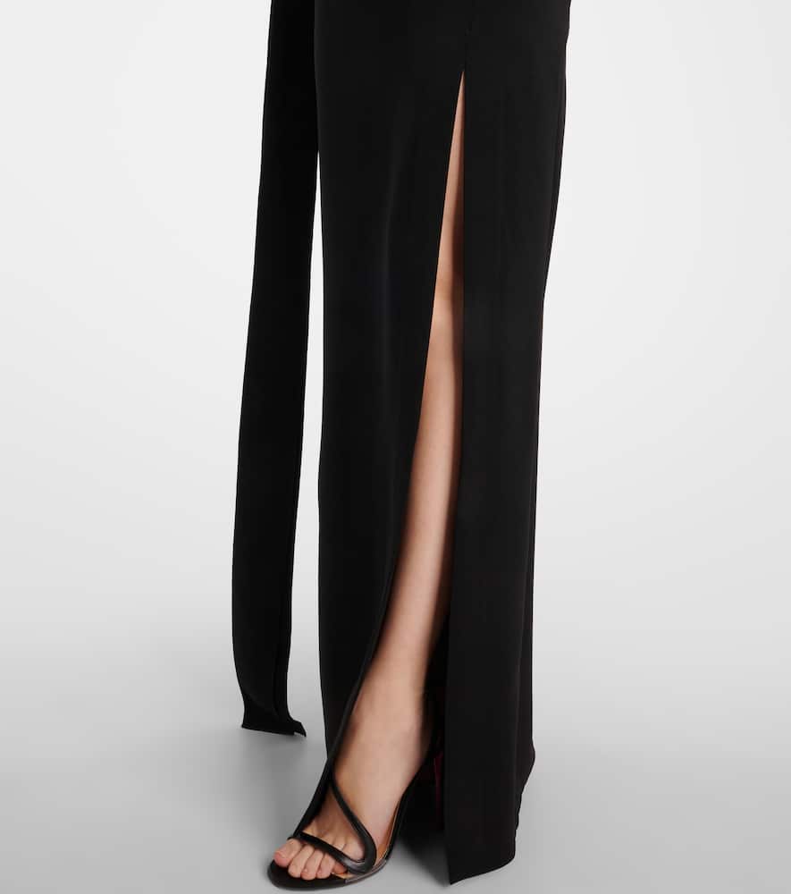 Solace London Irina Scarf-detail Crepe Gown In Black