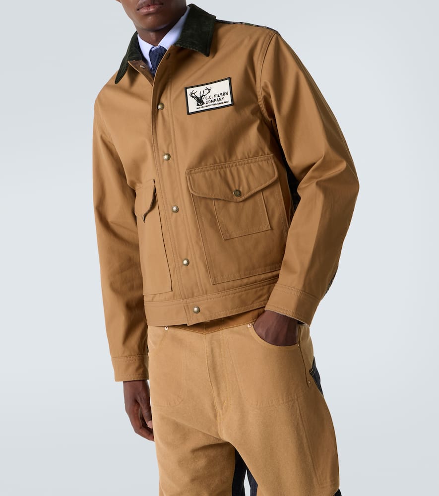Junya Watanabe Cotton Oxford X Wool Nylon Check Filson Jacket In Brown