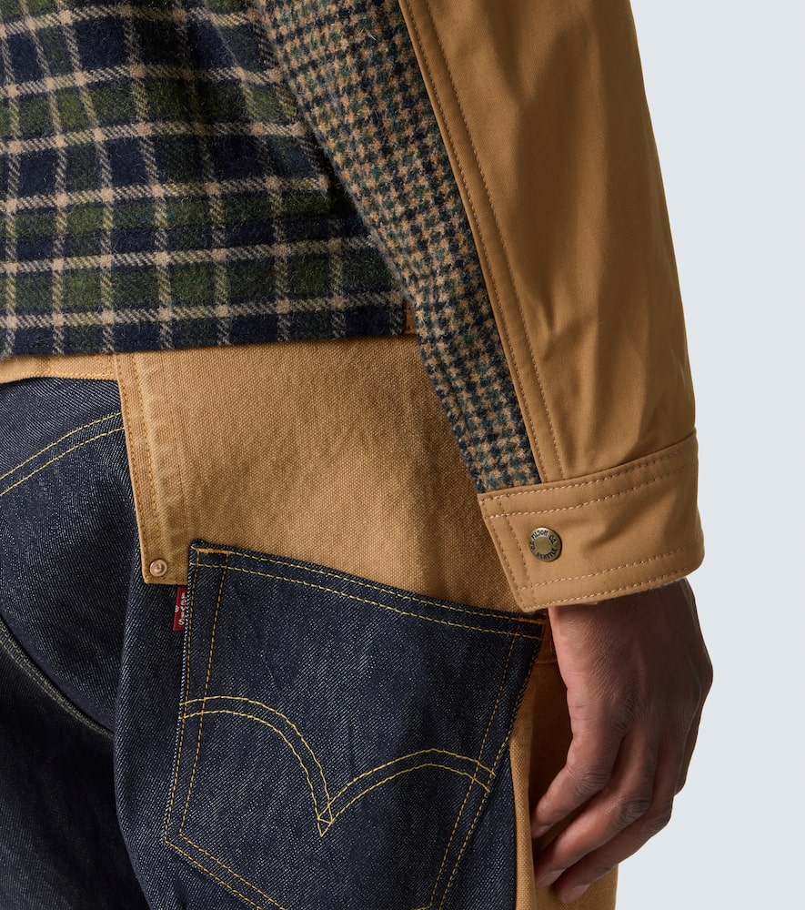 Junya Watanabe Cotton Oxford X Wool Nylon Check Filson Jacket In Brown