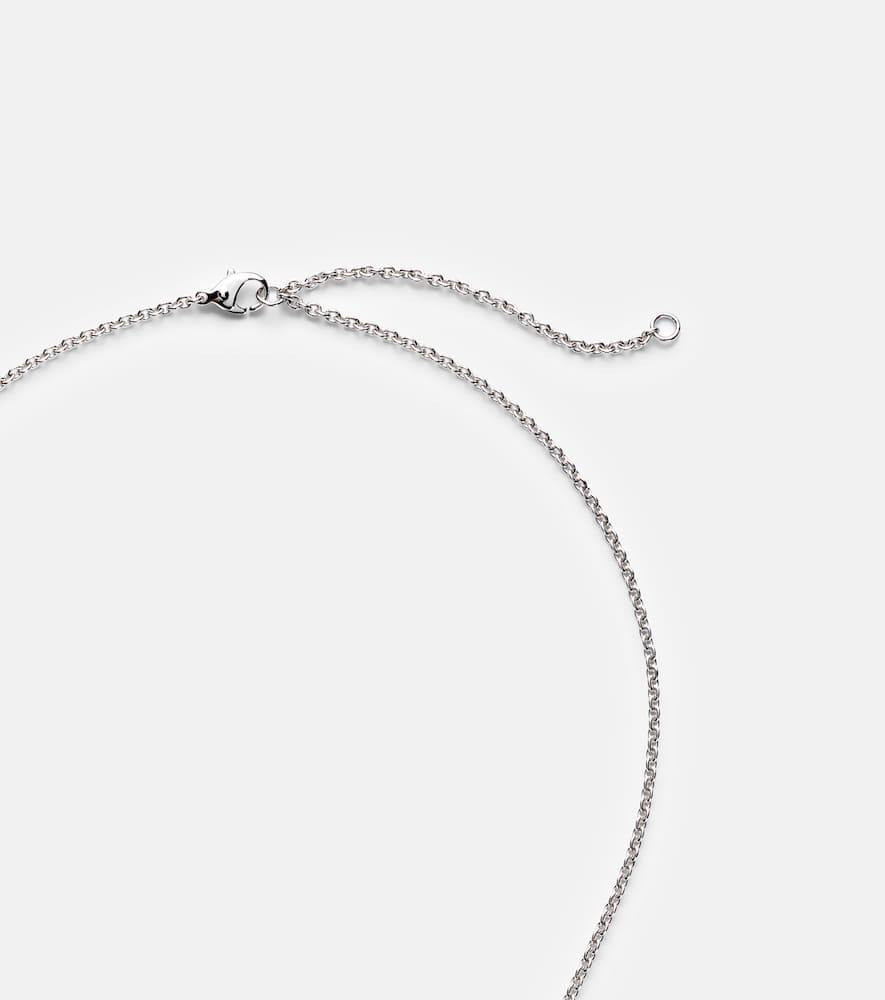 Mikimoto 18kt White Gold Necklace With Pearls And Diamonds In Silver