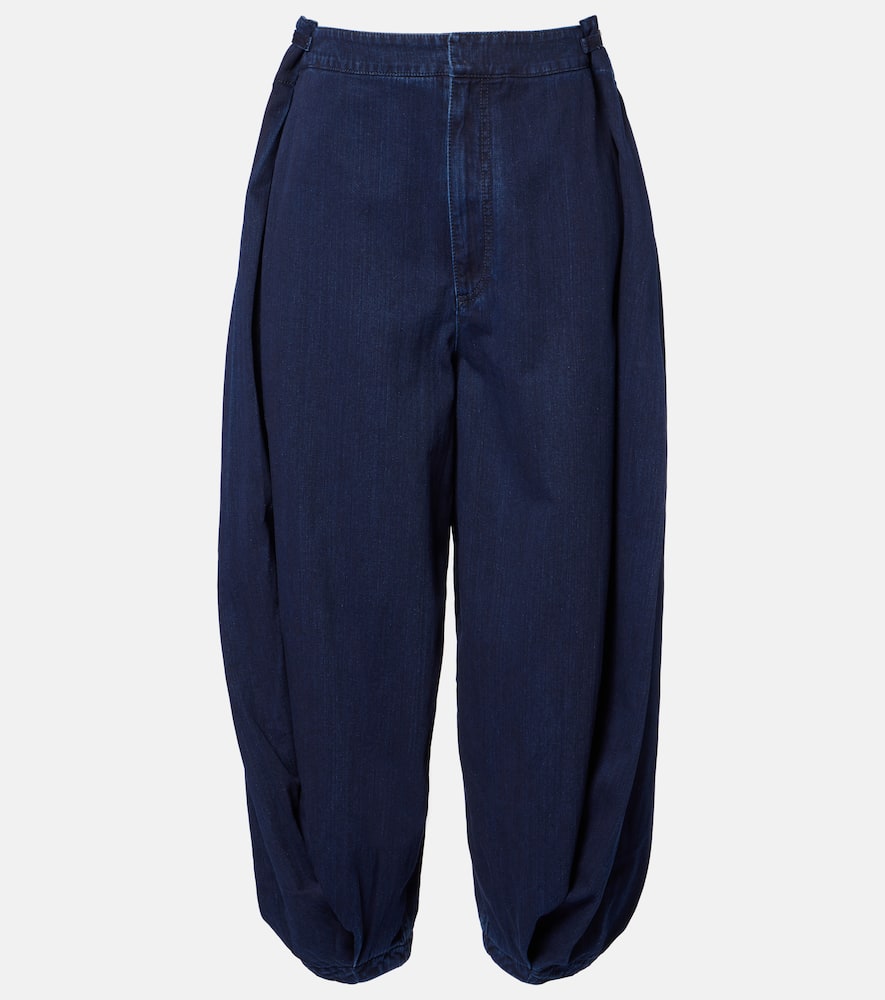 Loewe Draped Wide-leg Jeans In Blue