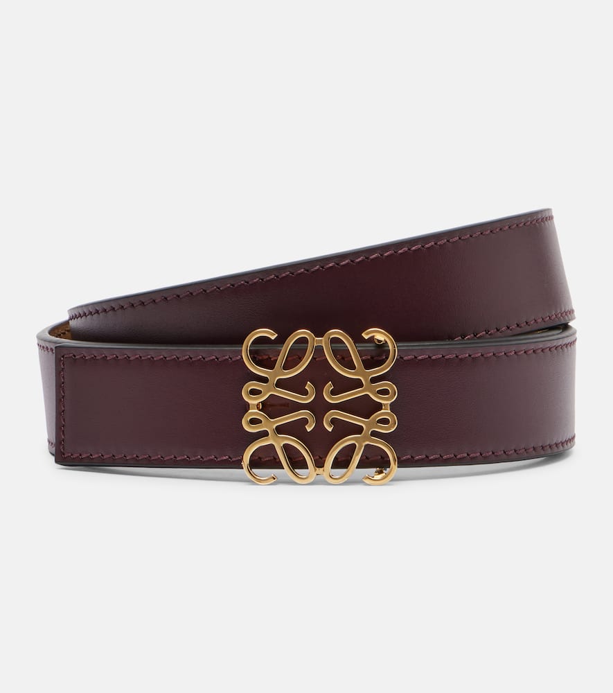 Loewe Anagram Leather Belt In Brown
