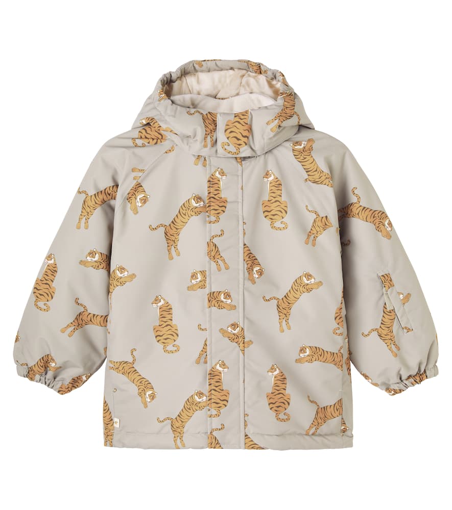 Konges Sløjd Mismou Hooded Printed Ski Jacket In Neutral