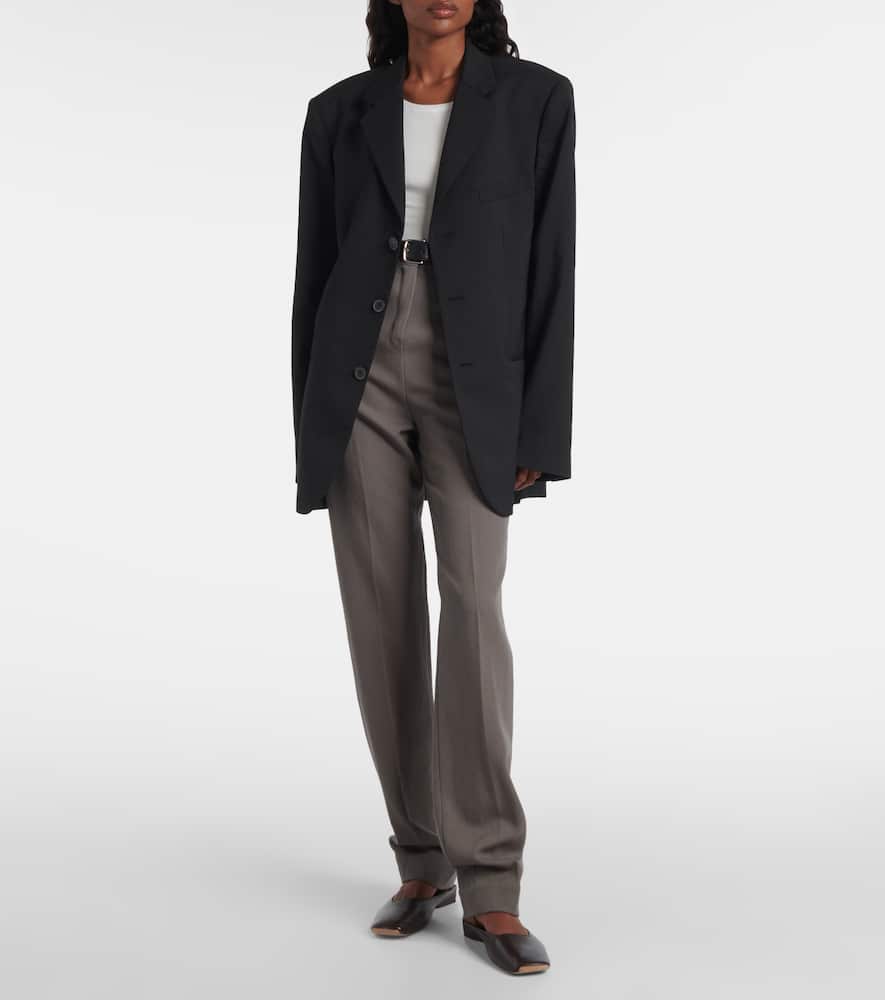 Calvin Klein Viola Oversized Pinstripe Blazer In Animal Print