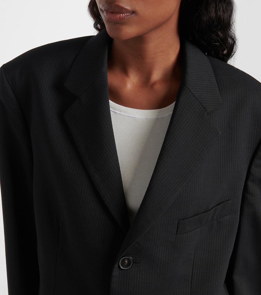 Calvin Klein Viola Oversized Pinstripe Blazer In Animal Print