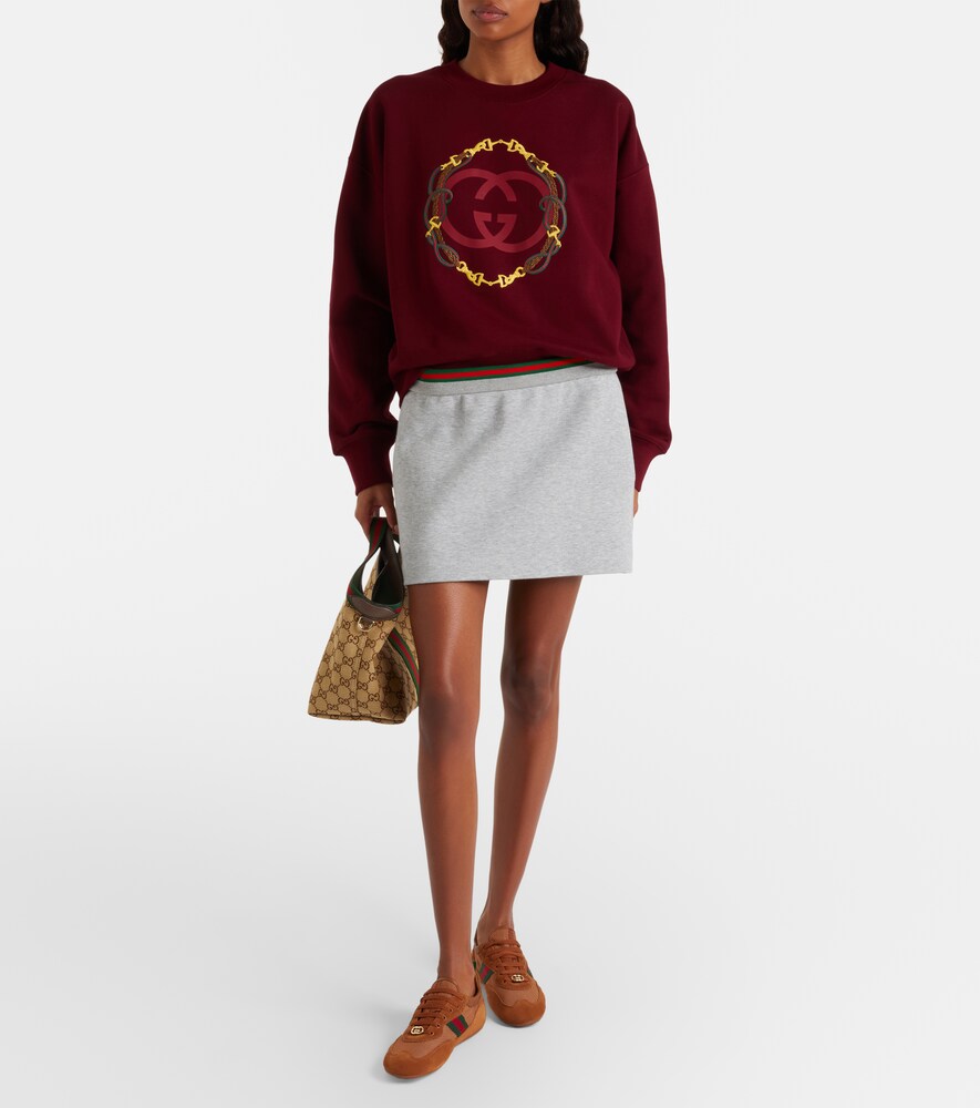 Gucci Logo embroidered cotton sweatshirt