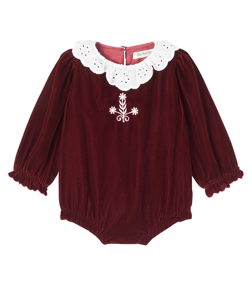 The New Society Burgundy Baby Abril Velour Playsuit M Size 24 - Mytheresa