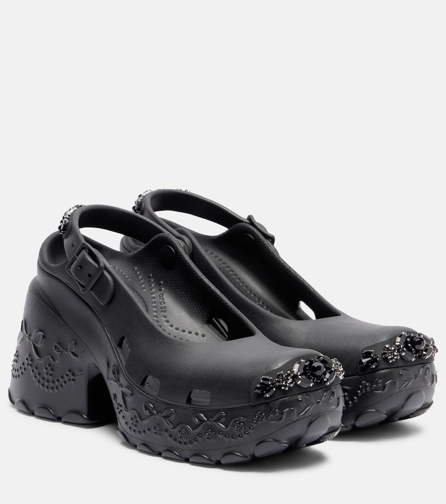 Simone Rocha X Crocs Embellished Platform Pumps In Black
