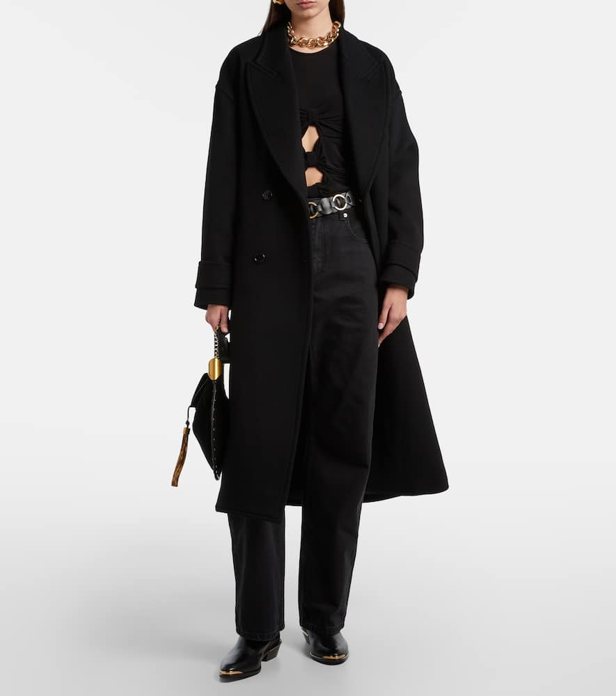 Isabel Marant Distressed Denim Trousers With Wide-leg Design In Black