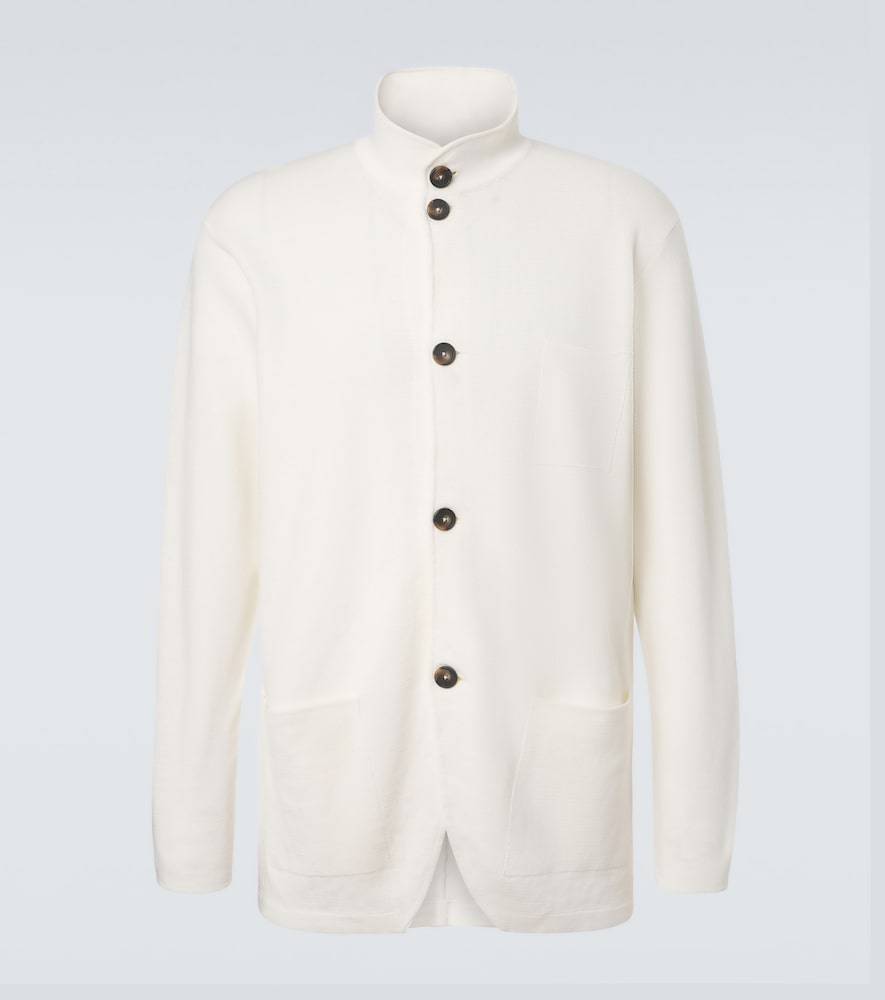 Kiton Cardigan in lino e cotone