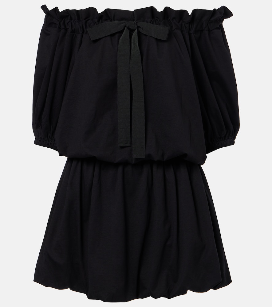 Patou Tie-neck cotton faille minidress