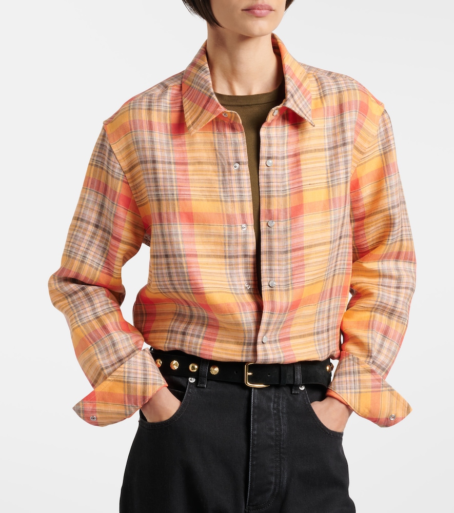 God's True Cashmere Twilight linen shirt with moonstone