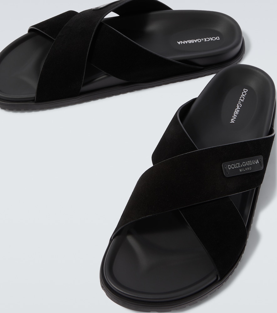  Dolce&gabbana Dolce&gabbana Logo Suede Sandals 