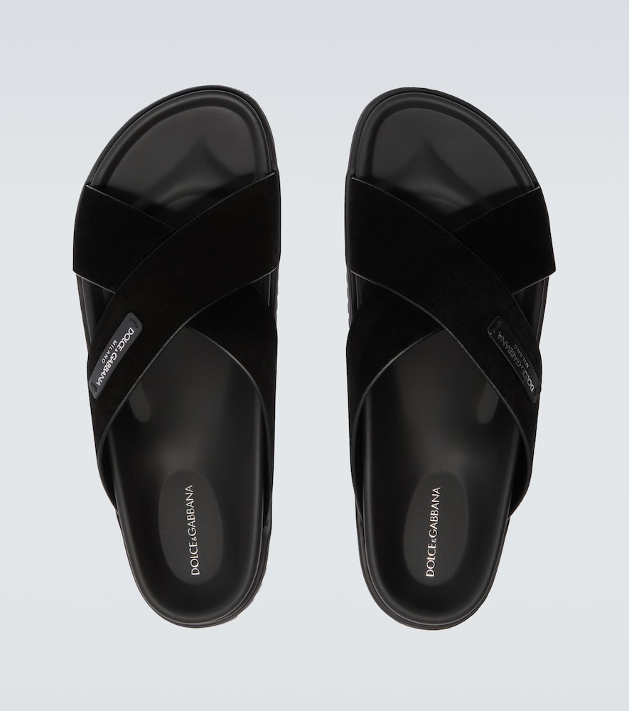  Dolce&gabbana Dolce&gabbana Logo Suede Sandals 