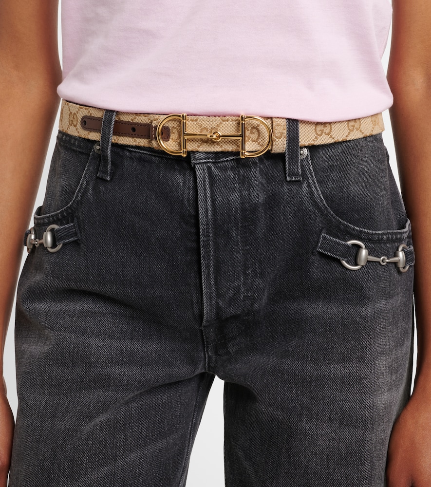  Gucci Gucci Horsebit Gg Canvas Belt 